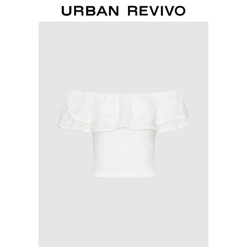 

UR Women s Ruffled Embroidered Sleeveless Blouse L