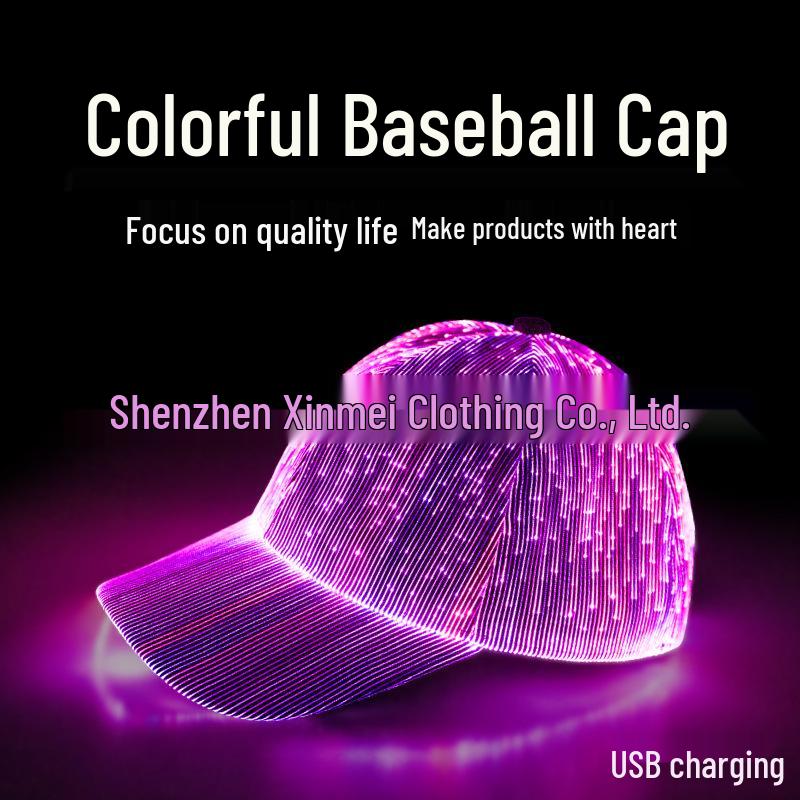 LED Fiber Optic Light-Up Hat for Couples - Outdoor Performance Baseball Cap