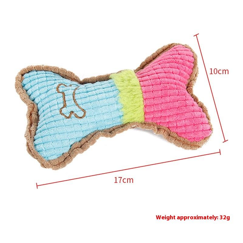 Pet Voice Grinding Teeth, Bite-resistant Cat and Dog Plush Toys, Corn Grain Bones