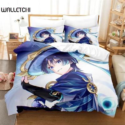 Anime Παιχνίδι Genshin Impact Scaramouche Σετ Κλινοσκεπασμάτων Αγόρια Κορίτσια Διπλό Queen Size Πάπλωμα Μαξιλαροθήκη Κρεβάτι Παιδιά Ενήλικες