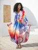 EDOLYNSA Snazzy Oversized ženy Domácí oblečení Plážové oblečení Oblečení Caftan Kaftan Plavky Přikrývky Dům Župan Župan Q1634