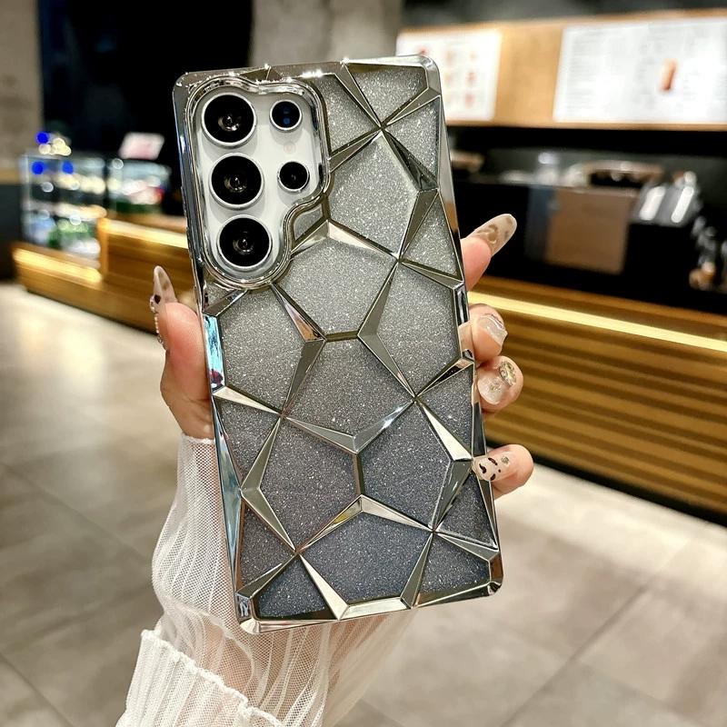 Glitzer Handyhüllen Für Samsung Galaxy S25 Ultra S24 S23 Beschichtete Rückseite