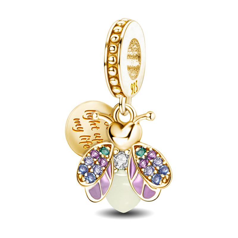 New Copper Firefly Butterfly Flower Plant Series Charms Fit Diy Bracelet Making Gift Of Personalized Jewelry