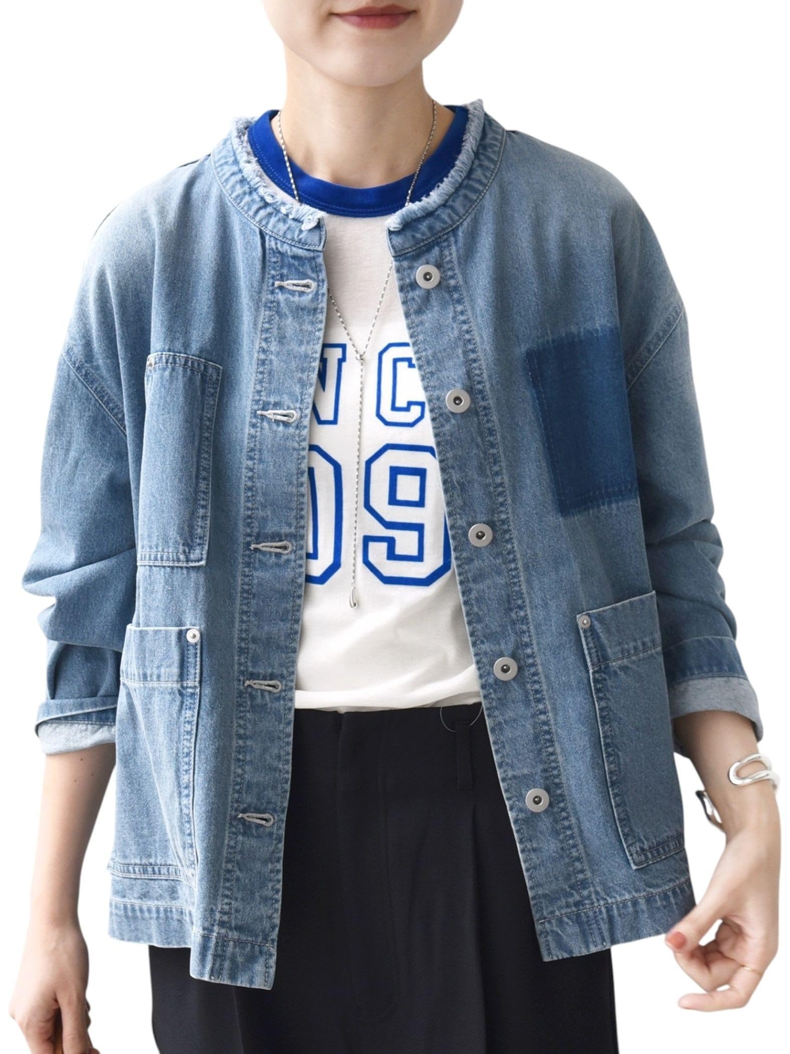 

Ships for Women Machine Washable Collarless Denim Available Online Available Online One Size Women s Coveralls, Blue, 314060214, Only, First,