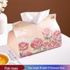 Creative Pink Rose Decorative Tissue Box