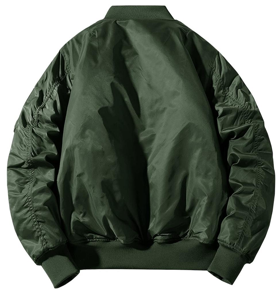 KEFITEVD Herren Militärstil Gepolsterte Jacke, Wasserabweisend, Kaltes Wetter, Pullover, Golf, Winter, Freizeit, Uni Grün, Outdoor, Fliegerjacke, Größe 2XL