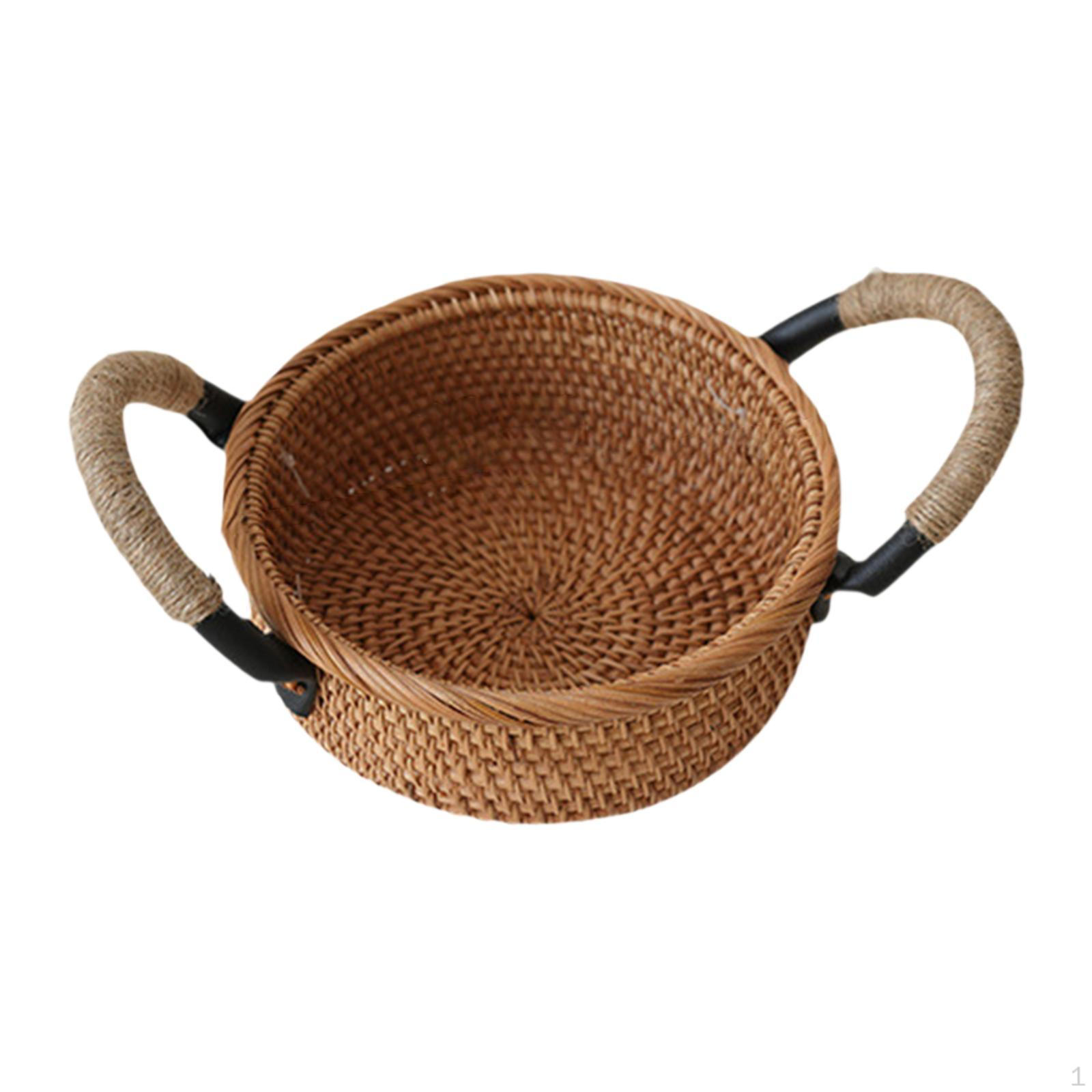 

Корзина из ротанга, поднос для закусок, новинка, плетеное вручную хранилище для хлеба для кафе D