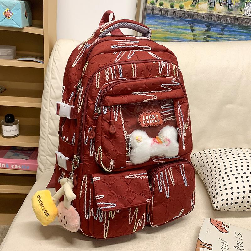 Schoolbags Children Elementary School Girls Junior High School Students High Value Ins Pain Bags Multiple Backpacks
