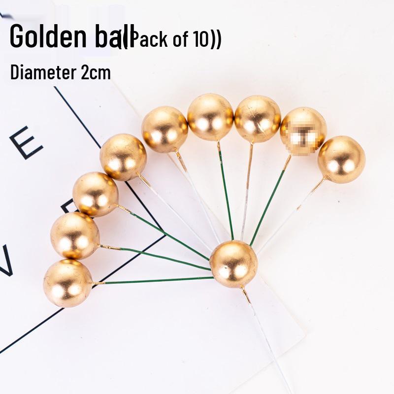 100pcs Cake Toppers: Gold, Silver, and Colorful Balls for Birthday Party Decorations