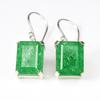 Natural Green Emerald Earrings 58 ct Emerald Cut 925 Sterling Silver Gemstone Jewelry Gift