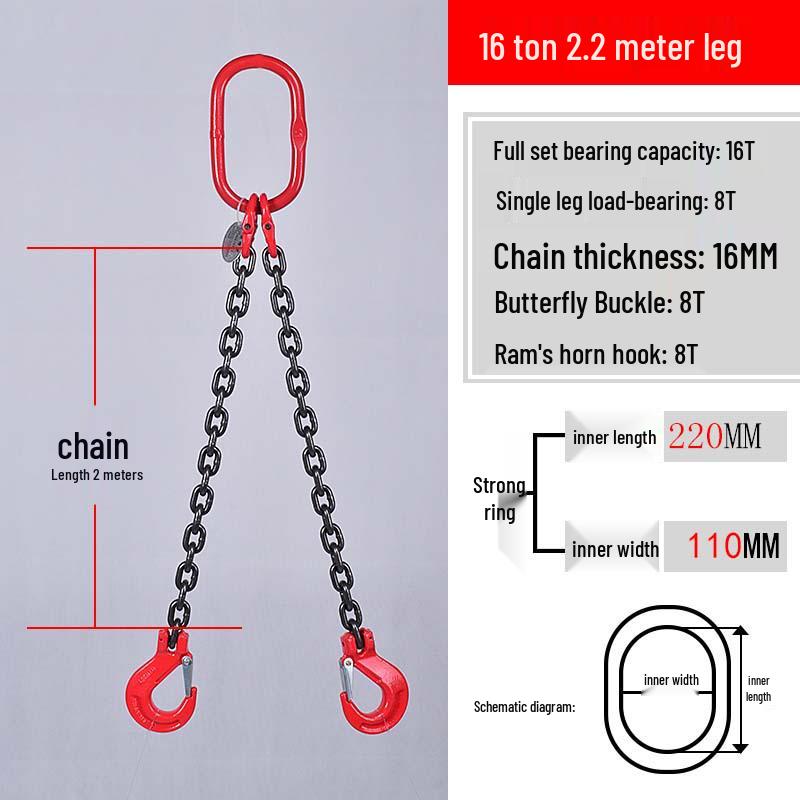 Multi-Hook Manganese Steel Chain Sling for Cranes & Forklifts