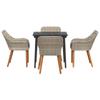Garden Dining Set with Cushions 5 pcs Light Grey Poly Rattan
