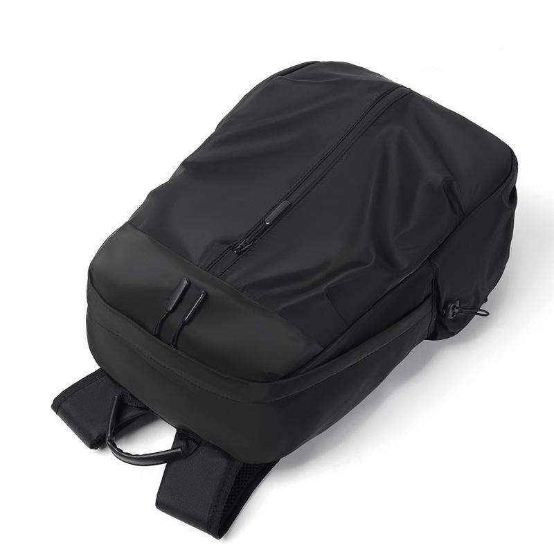 Men's Large Capacity Casual Backpack with Printed Logo, Double Straps, Laptop Compartment, Travel & School Use.