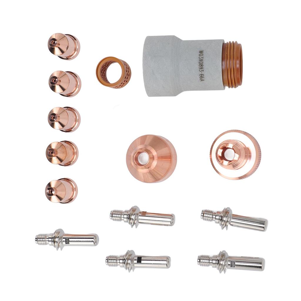 14Pcs Set Plasma Torch Consumables Kit Electrode Nozzle Protective Cover Swirl Circle Set for LC25