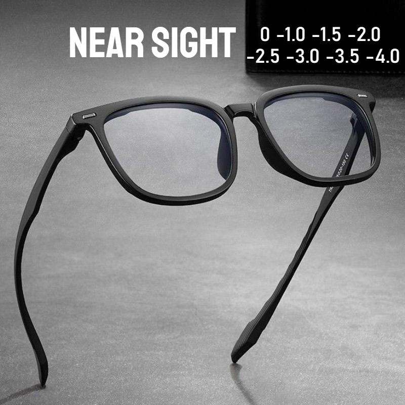 Ultralight Oversized Myopia Glasses Women Men Large Frame Classic Black Near Sight Eyewear Blue Light Blocking Computer Glasses