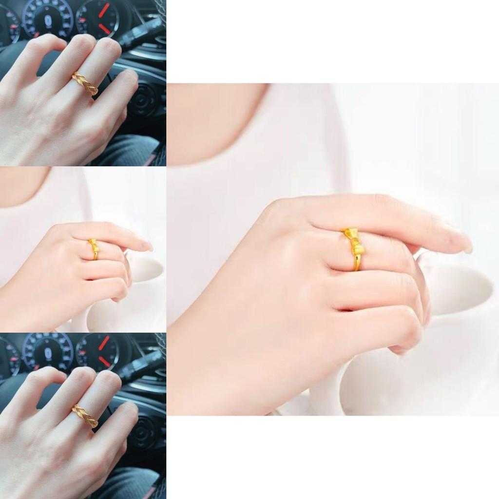 Elegant Brass Gold Plated Bowknot And Wheat Spike Adjustable Ring For Women