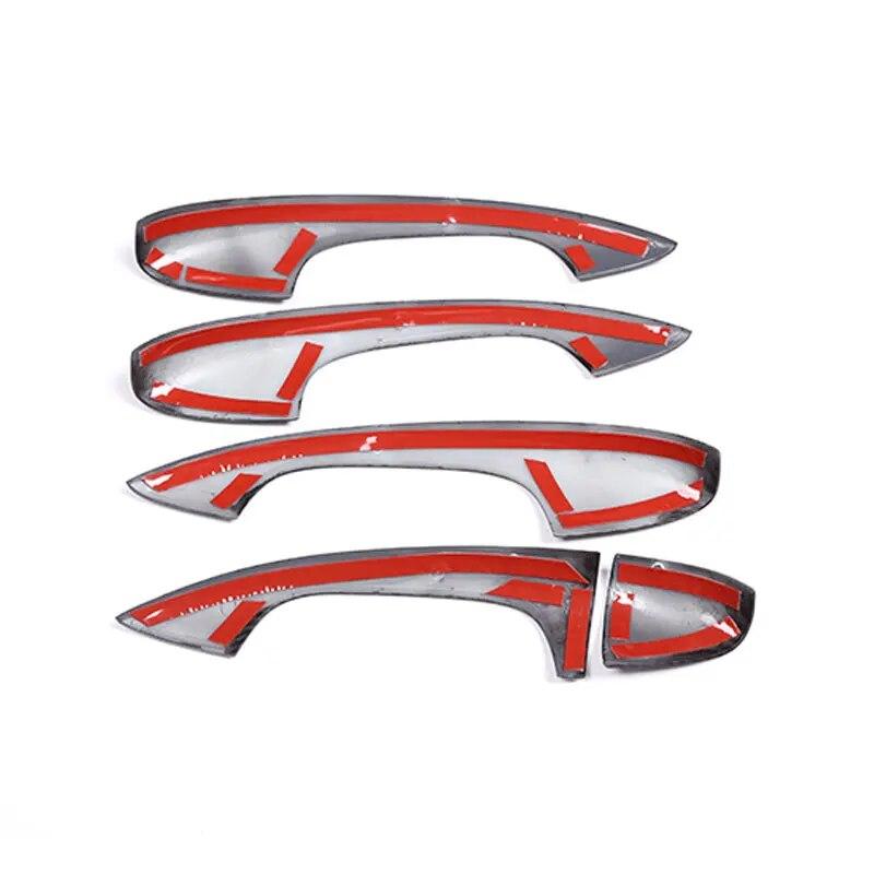 For Mercedes Benz C E GLC Class W205 W213 X253 2017 2018 Car Carbon texture Exterior Door Handle Pull / Door Bowl Cover Trim