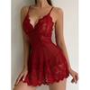 Transparent Sexy Lingerie Women Underwear Deep V See Through Sleepwear Lace Nightdress Thongs Pijamas Sets Female Bodycon Nighty