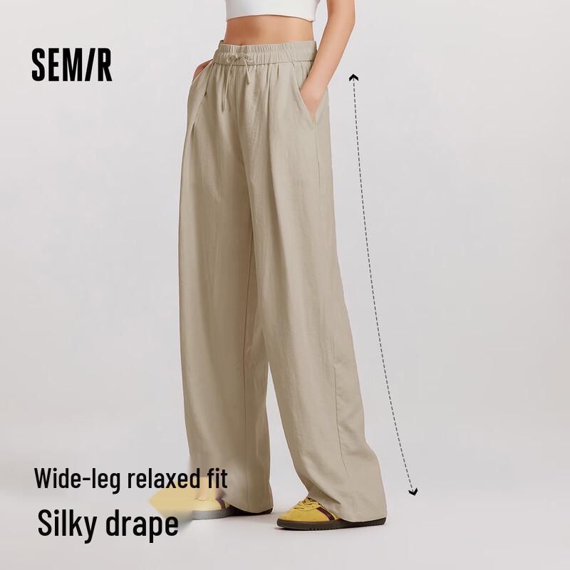 Semir Women's Relaxed Mousse Texture Wide-Leg Pants