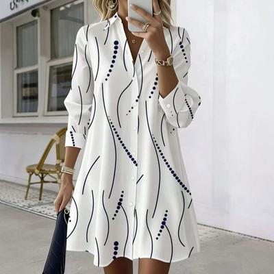 For Lapel Mid-length Fashion Long-sleeved Shirts, Loose Casual Commuting Temperament Versatile Tops