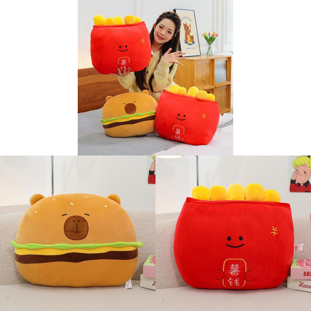 Water Porcupine Hamburger Plush Toy Coin Pouch Bed Headrest Sofa Cushion For Living Room Decor