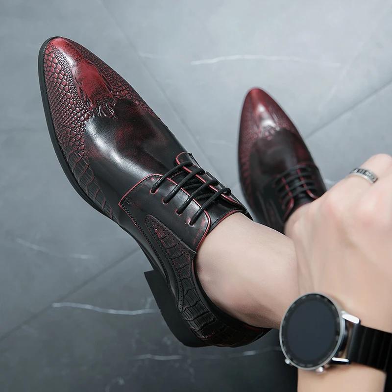 Mode Neue Braune Derby Schuhe für Herren Spitzschuh Schnürschuhe Schwarz Gold Herren Formelle Schuhe Handgefertigt Business Größe 38-46