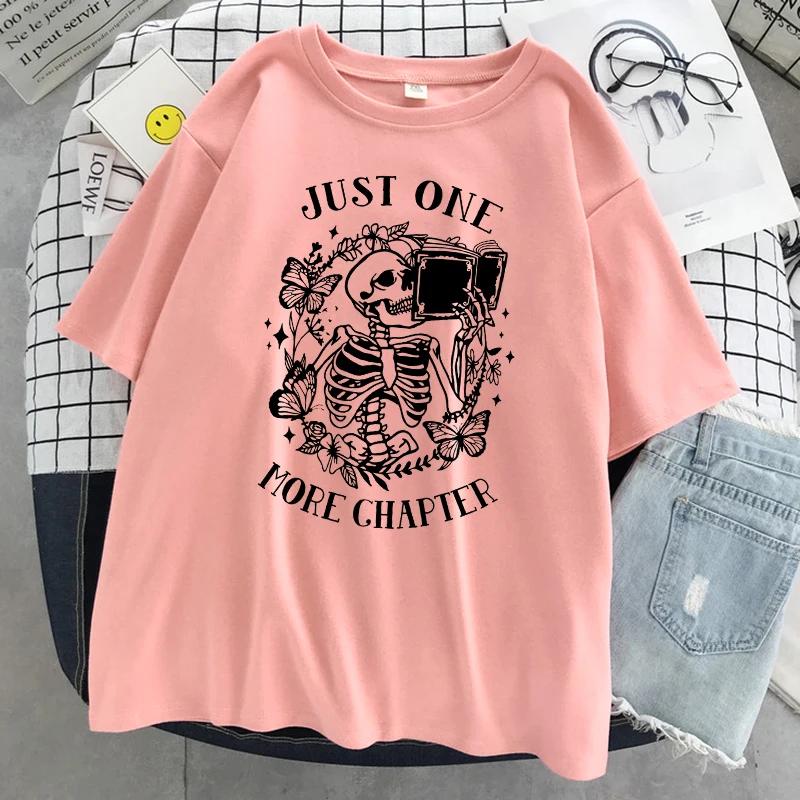 Nog één hoofdstuk Grappig Doodskop T-shirt Dames Ademend T-shirt Street Hip Hop Korte Mouw Casual Los T-shirt