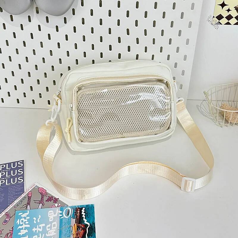 New Y2K Charming Ita Knapsack Roomy Commute Knapsack Female Transparent DIY Display Rucksack Open-air Trend Journey School Tote