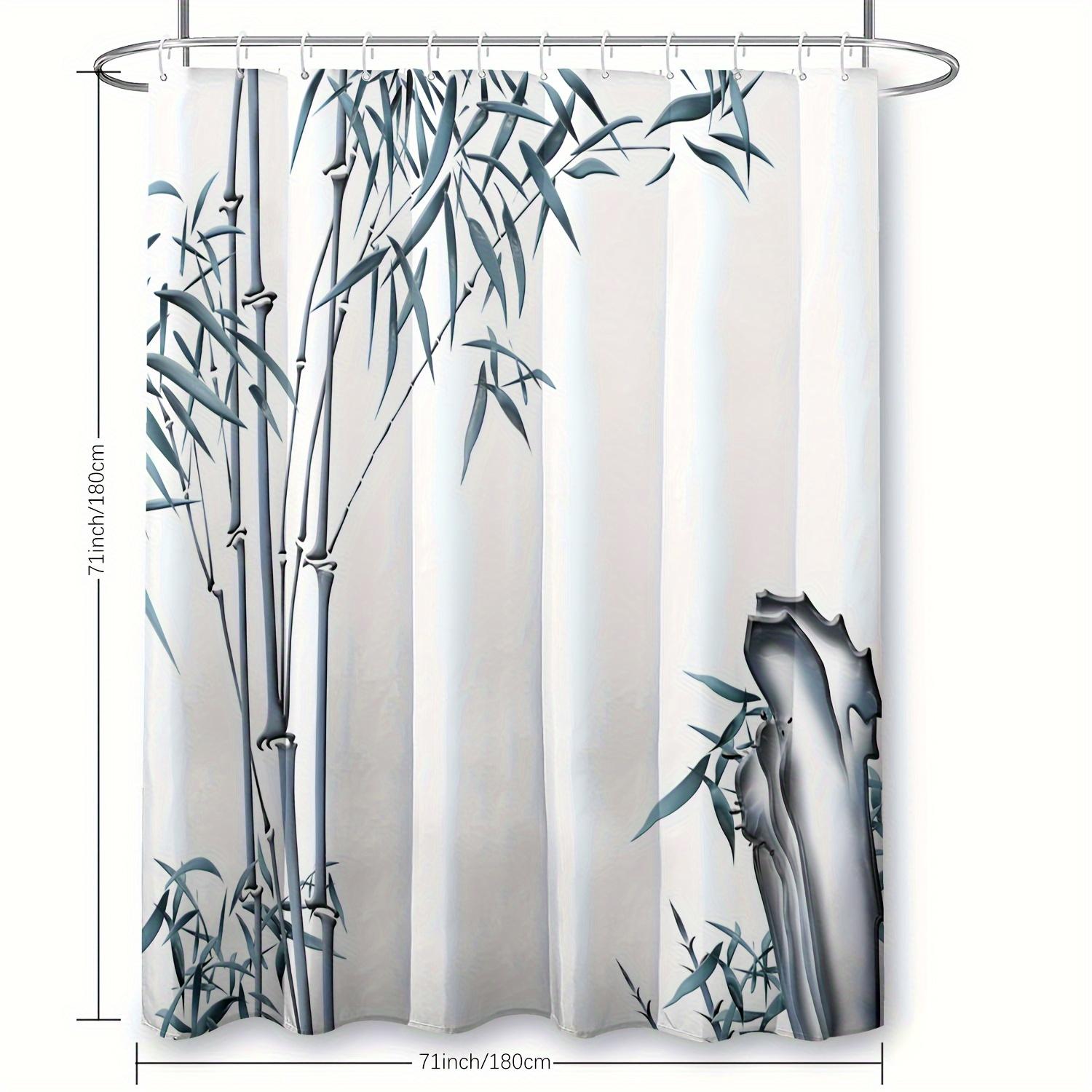 

1Pc Bamboo Print Shower Curtain, Polyester Fabric, Machine Washable, Suitable For Bathroom Decoration W60H190(CM)-1 Pcs