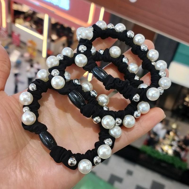Korean Pearl Bracelet Hair Tie – Two-in-One Accessory, Gentle on Hair, Stylish Headwear & Rubber Band for Ponytails