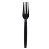 Laojbaba Disposable Plastic Forks, Individually Wrapped, Black, 7-inch, for Commercial Use, Takeout, Extra Hard, Heavy-Duty, Individually Wrapped, 100