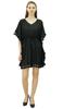 Bimba Women's V Neck Tassel Kaftan Short Rayon Caftan Designer Beachwear Coverup