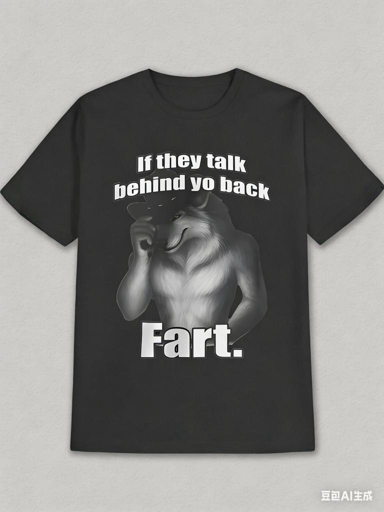 Alpha Wolf If They Talk Behind Yo Back Fart Tshirt Unisex and Women Summer Cotton Clothing Fashion Round Neck Short Sleeved Tee