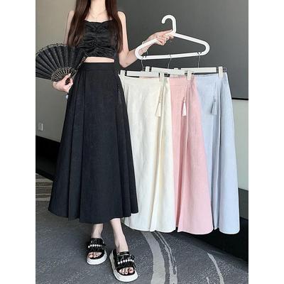 Jupe Plissée Jacquard Élégante pour Femmes Petites - Taille Élastique, Coupe Amincissante, Style Chinois Tendance