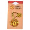 Manchester United FC Crest Keyring And Badge Set