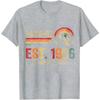 Vintage Est 1986 Limited Edition Summer Men TShirt Retro Mountain Rainbow Design Casual Wear For Birthday Gift For Him
