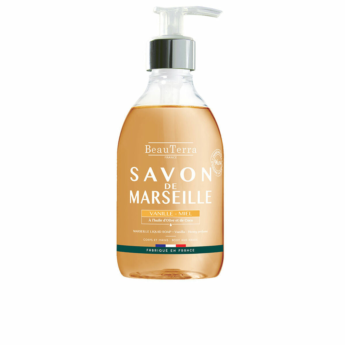 

Savon liquide Beauterra Marseille Mains Universel Miel Vanille 300 ml