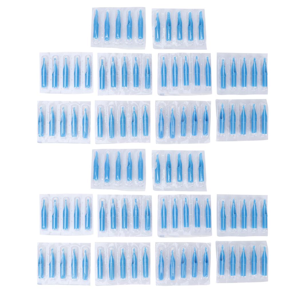 100Pcs Disposable Mixed Tattoo Needle Tip Portable Blue Long Tattoo Tip Accessories