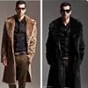 Autumn and Winter Men's Faux Fur Large Lapel Fur Long Men's Faux Fur Jacket Fashion Thicken Men's Overcoat Mens Clothing