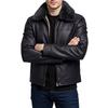 Men's Winter Solid Color Plus Velvet Leather Jacket Men's Casual Jacket