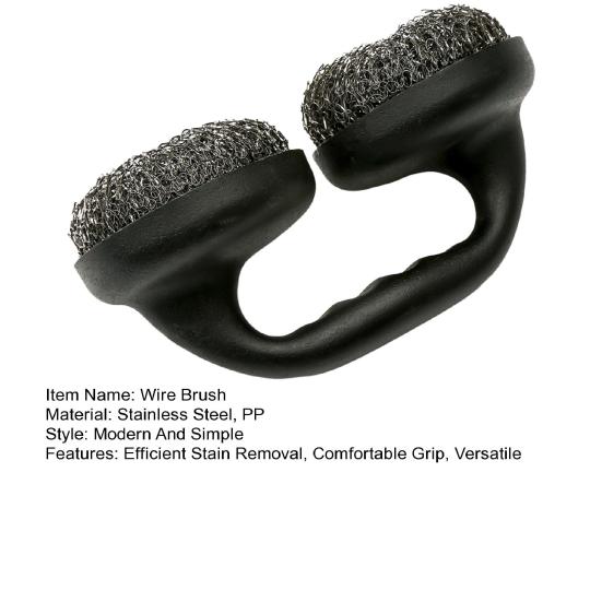 Stainless Steel Wire Brush Two Steel Wire Ball Brushes Ergonomic Handle Cookware Cleaning Brush for Kitchen Cleaning