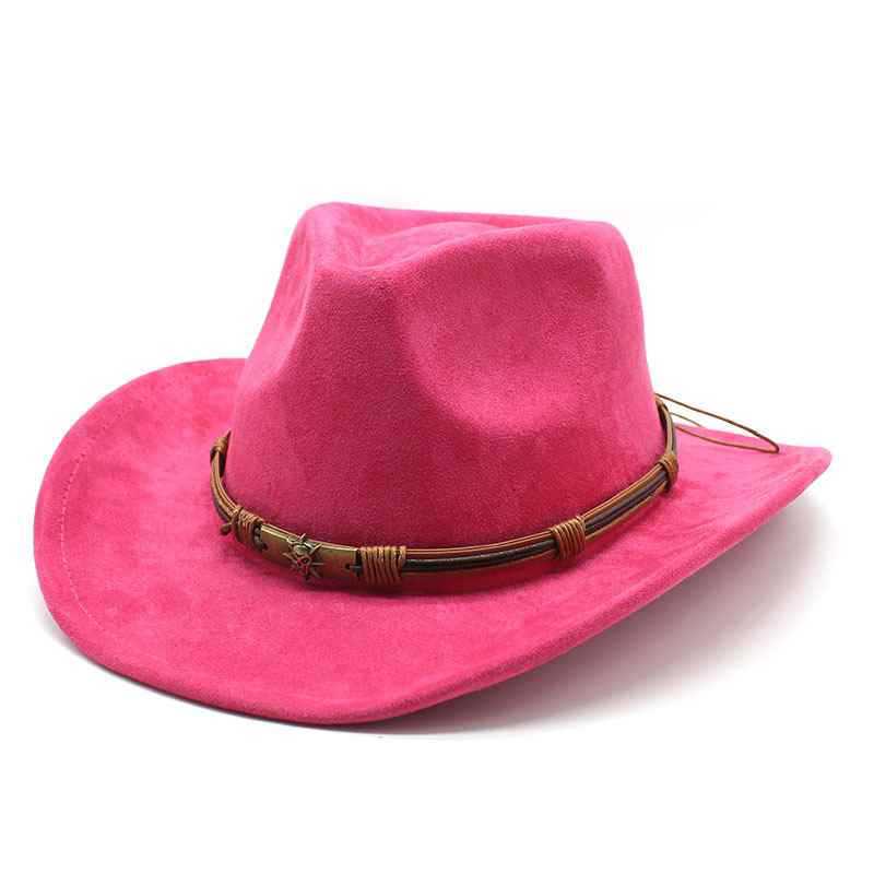 Western Cowboy Hat For Men Women Vintage Wool Felt Large Brim Warm Fedora