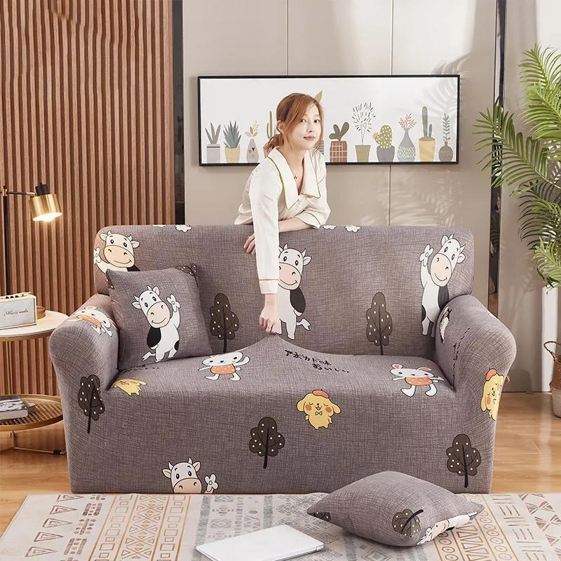 Elastic Cartoon Sofa Covers for Living Room Sofa Slip Covers 1/2/3/4 Seaters Anti Slip Universal Casual Simple Sofa Slipcover