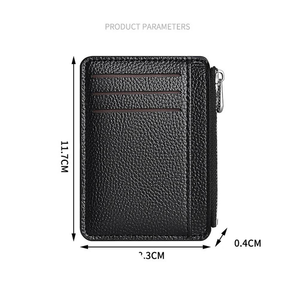 Zipper Coin Purse Simple Multi-Card Slots Wallet Pu Leather Card Holder Lightweight Change Pouch For Women Men Daily Use