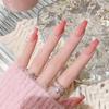 24PCS Long Press on Nail Red Gradient Design Sweet Style Full Coverage Nails