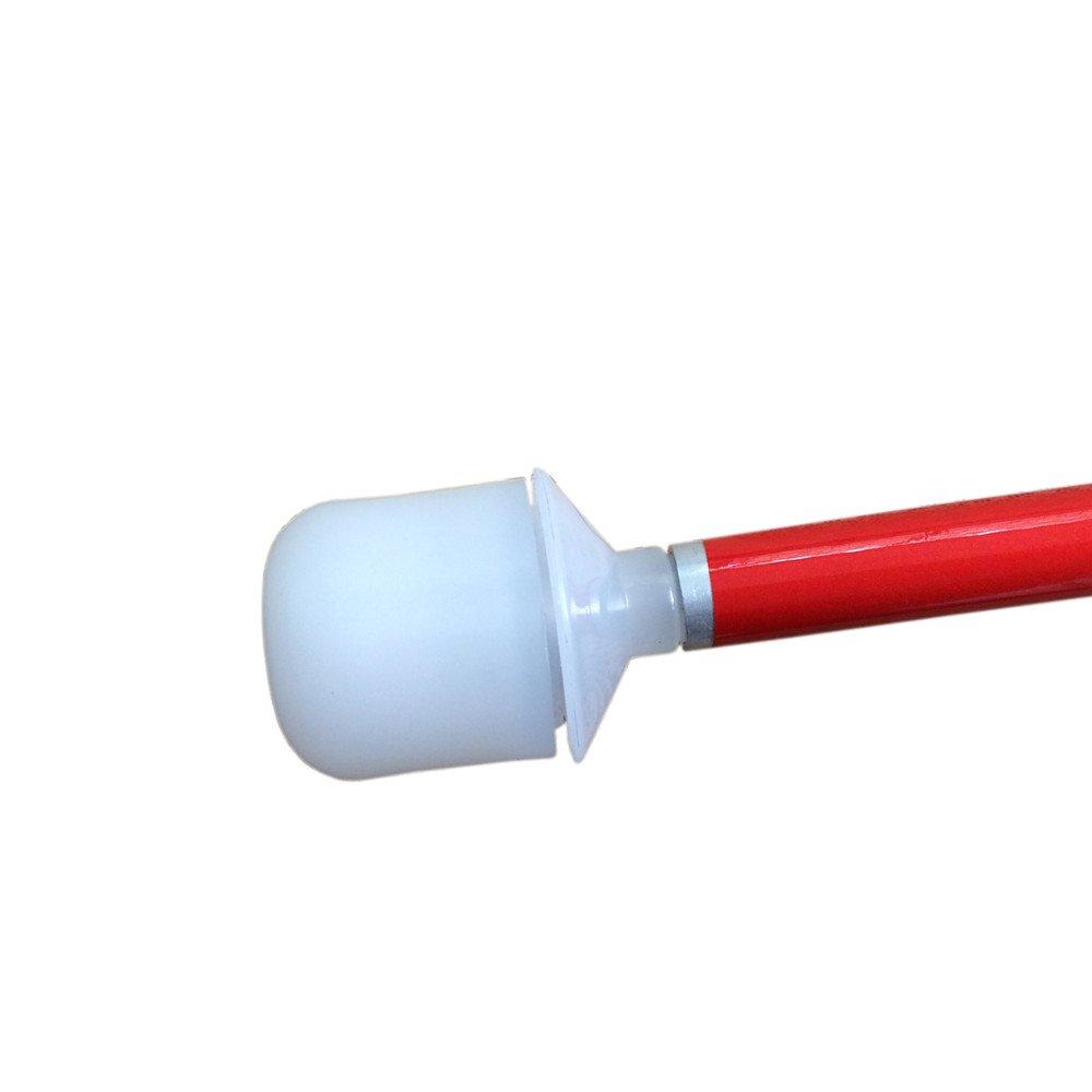 Folding 4-section aluminum white cane for the blind (black rubber grip, 115 cm)