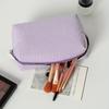 1Pc Seersucker Cosmetic Bag Hand-held Large Capacity Wash Bag Embroidered Stripes Travel Cosmetic Storage Bag for Outdoor Travel Home Storage