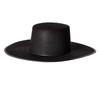 Kapelusz Zorro na Halloween, cylinder z szerokim rondem, filcowy kapelusz Zorro, czarny mężczyzna w masce cosplayowy kapelusz Zorro
