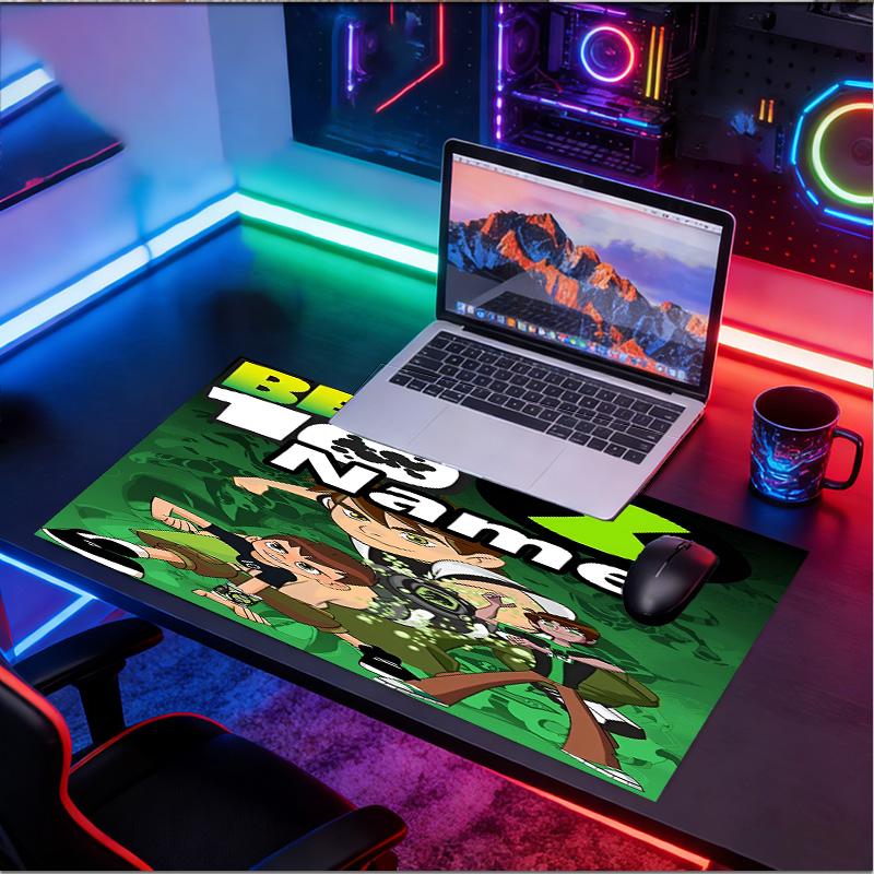 Custom Name Personalized Ben 10 Cartoon Pattern Mousepad, Laptop PC Desk Mat, Decorative Desk Mat for Home Keyboard Pad Gift