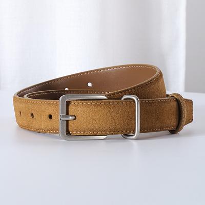 Korean Belt Simple Popular Leather Suede Fashion High Sense Decorative Belt Retro
